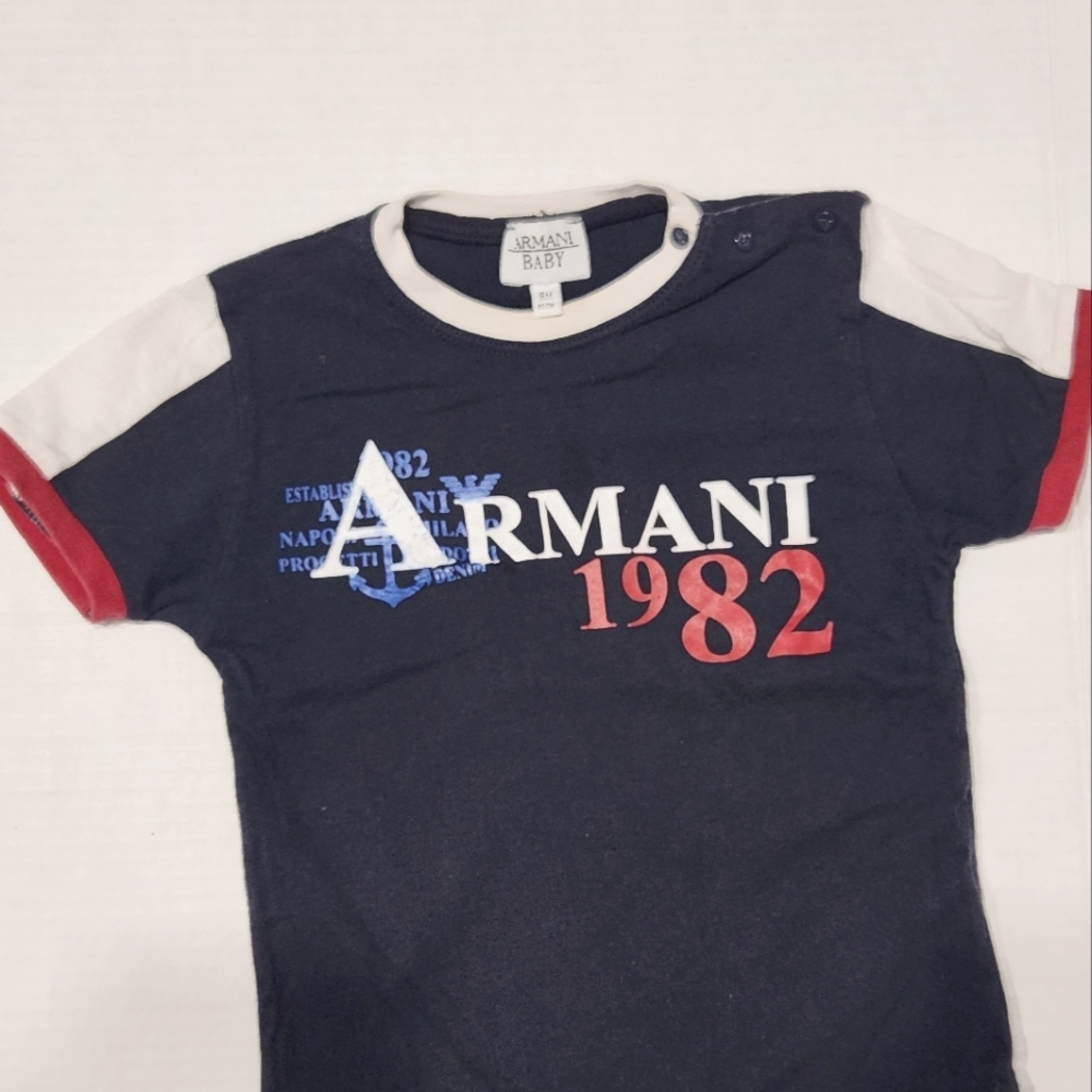 Armani baby boy 18m graphic tee shirt blue